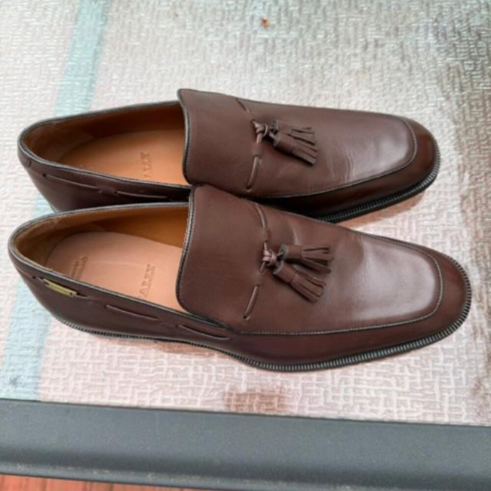 NIB Bally Men's Alder/01 Leather Tassel Loafers Sz US 8/EU 7/FR 41